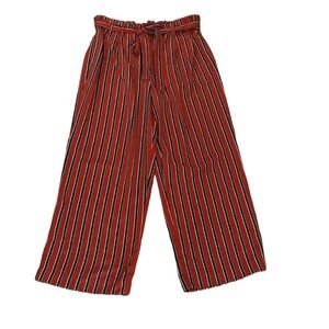 Zara strips burned orange wide leg pants size Large